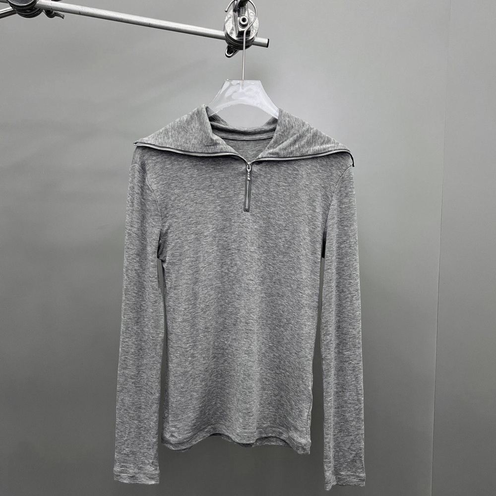 Jil Sander grey lapel skin-friendly cotton base